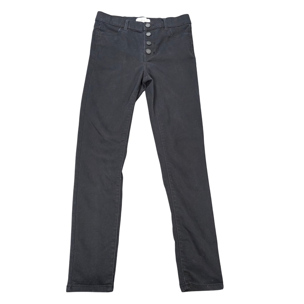 Jordache High Rise Super Skinny Jeans‎ Women's Size 12 Slim Black Button Denim